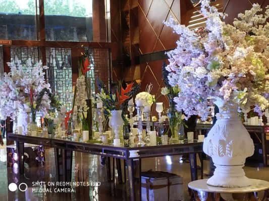 Candle decor at The Ritz Banquet Moti Nagar