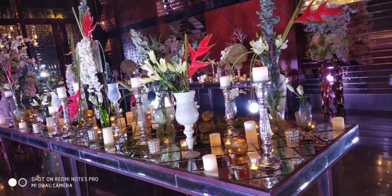 The Ritz Banquet Moti Nagar welcome table